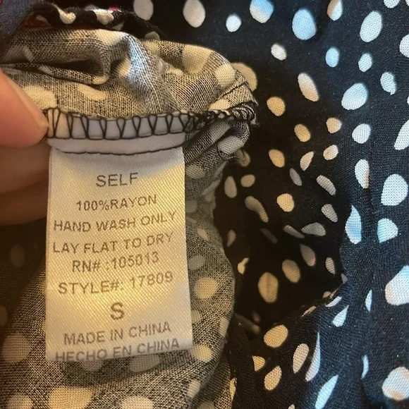 Savanna Jane Polka Dot Long Sleeve Top SZ Small - Picture 5 of 9